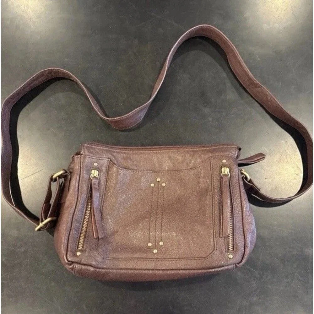 Great American Leather Works Brown Leather Shoulder Crossbody Bag Purse